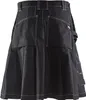 The back view of a black work kilt with white stitching. Produktbild-Vorschau