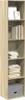 A tall, narrow bookshelf with several shelves, displaying books and decorative items. Produktbild-Vorschau