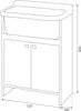 Waschbecken für den Außenbereich 55x34cm 2 Türen Pancrazio Produktbild-Vorschau 4