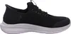 A side view of a black Skechers shoe with a white sole, isolated on a white background. Anteprima dell’immagine prodotto