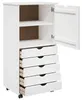 Szafka na kółkach vidaXL, biała, 53 x 39 x 103 cm, z litego Podgląd zdjęcia produktu 4