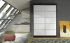 Moderní šatní skříň LINH 4 - šířka 120 cm, černá / bílá Náhled obrázku produktu 1