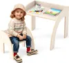 GOPLUS Kindertisch mit Stuhl, Kindersitzgruppe Holz mit der Produktbild-Vorschau 2