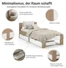 Holzbett 90x200 mit 2 Bettkästen Bett Eiche Braun Weiß Holz Náhled obrázku produktu 16