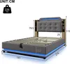 Leinen Polsterbett mit LED, USB + TYPE-C Anschlüssen, Produktbild-Vorschau 2