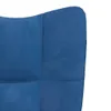 A close-up view of a blue upholstered furniture item, likely a chair or sofa, showing the stitching and texture of the fabric. Produktbild-Vorschau