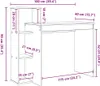 Bureau vidaXL en chêne Sonoma, 100 x 40 x 90 cm, aggloméré Voir les images du produit 8