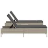 3-tlg. Sonnenliegen-Set mit Auflage Hellgrau Poly Rattan Produktbild-Vorschau 4