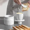 Beurrier en porcelaine, beurrier avec couvercle, pot à Voir les images du produit 4