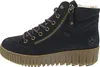 A side view of a black Rieker women's boot. Voir les images du produit