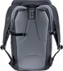 The back of a black Deuter backpack is shown against a light gray background. Náhľad obrázku produktu