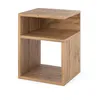 A single, cube-shaped side table with two open shelves, viewed from a slight angle. Produktbild-Vorschau