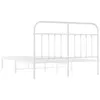 vidaXL Bettgestell mit Kopfteil Metall Weiß 140x200 cm - Produktbild-Vorschau 8