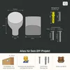 Diagrams and illustrations showing dimensions and assembly of furniture knobs and mounting hardware. Produktbild-Vorschau