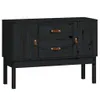 vidaXL Sideboard Schwarz 110x40x78 cm Massivholz Kiefer Produktbild-Vorschau 9