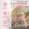 Großes Holz-Puppenhaus 118 cm mit LED und Möbeln – 3 Produktbild-Vorschau 8