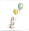 Bilder auf glas - Einteilig - Häschen Luftballons Kinder - Produktbild-Vorschau 1