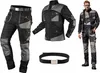 A man wearing a work set, with the individual pieces laid out separately. Produktbild-Vorschau
