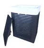 A dark gray laundry basket with a white liner and a detached lid, shown against a white background. Podgląd zdjęcia produktu