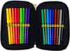 An open pencil case filled with colorful markers. Produktbild-Vorschau