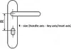 Diagram of a door handle with a measurement indicator. Anteprima dell’immagine prodotto