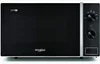 A front view of a black and white Whirlpool microwave oven. Produktbild-Vorschau