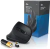 A black vertical mouse, a battery, and a USB receiver are displayed next to a product box for a CSL vertical mouse. Produktbild-Vorschau