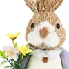 COM-FOUR® 2x XL Stroh Osterhase handgemacht - 44 cm Produktbild-Vorschau 3