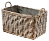 A rectangular woven basket with fabric lining and handles, presented against a white background. Náhľad obrázku produktu