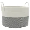 Aufbewahrungskorb Grau und Weiß Ø51x33 cm Baumwolle Produktbild-Vorschau 1