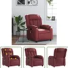 A collage of images showing a burgundy massage chair from different angles, with one image highlighting the massage points. Produktbild-Vorschau