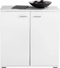 Kommode - Weiß - B 71 cm - zwei Türen - ein Einlegeboden Produktbild-Vorschau 2