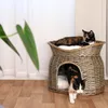 cesto per gatti lionto, cesto in vimini con grotta e Anteprima dell’immagine prodotto 2