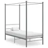 vidaXL Letto a baldacchino in metallo grigio 90x200 cm Anteprima dell’immagine prodotto 6