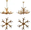 Two antler chandeliers and two antler-shaped decorative pieces are displayed against a white background. Podgląd zdjęcia produktu