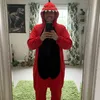 Onesie Kigurumi Pigiama Rosso Dinosauro Travestimento Anteprima dell’immagine prodotto 8