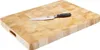 A wooden cutting board with a knife on it, isolated on a white background. Anteprima dell’immagine prodotto
