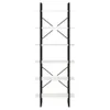 A tall, narrow bookshelf with white shelves and a black metal frame. Podgląd zdjęcia produktu