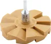 A close-up studio shot of a rotary eraser wheel with a metal shank. Náhled obrázku produktu