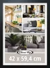 A collage of interior design images and product dimensions. Produktbild-Vorschau