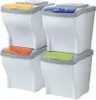Four stacked recycling bins with different colored lids. Náhľad obrázku produktu