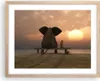 Gerahmtes Poster - Rahmen in heller Eiche - Elefant Ufer Produktbild-Vorschau 1