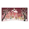 A festive winter scene with houses, trees, and people, likely depicting an advent calendar. Produktbild-Vorschau