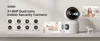 A ZOSI indoor security camera is displayed with its features highlighted through icons and text. A small inset image shows a girl and two dogs. Produktbild-Vorschau