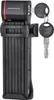 A black folding bicycle lock with two keys, presented on a white background. Anteprima dell’immagine prodotto