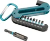 A set of screwdriver bits with a carabiner clip and a magnetic bit holder. Anteprima dell’immagine prodotto