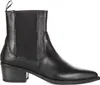 A black leather chelsea boot with a block heel. Anteprima dell’immagine prodotto