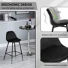 A bar stool is shown next to a high table with drinks, with close-up images highlighting its ergonomic design. Produktbild-Vorschau