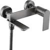 A modern, wall-mounted bathtub faucet with a shower hose attachment, shown against a white background. Náhled obrázku produktu