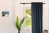 A room interior with a window, curtain, plant, and artwork. Produktbild-Vorschau